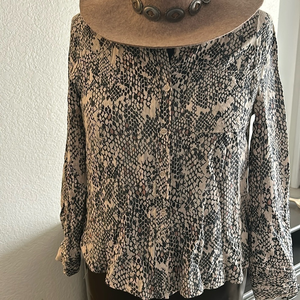 Velvet Heart snakeskin rayon top